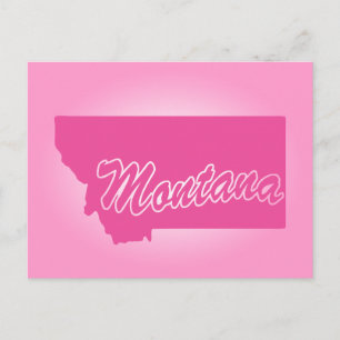 Briefkaart van de roze staat Montana