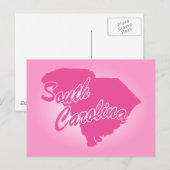 Briefkaart van de roze staat South Carolina (Voorkant / Achterkant)