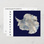 Briefkaart van de satelliet Antarctica Afbeelding (Voorkant / Achterkant)