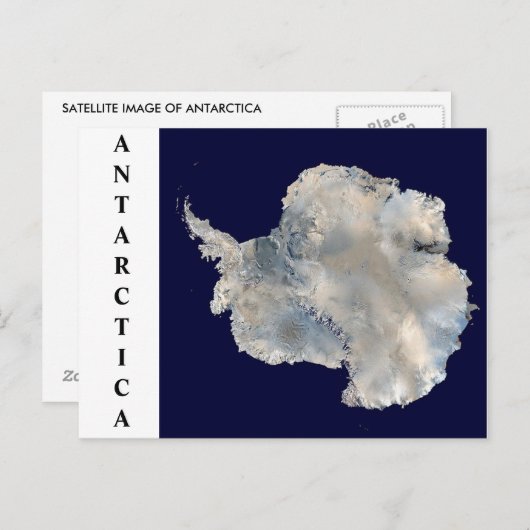 Briefkaart van de satelliet Antarctica Afbeelding (Voorkant / Achterkant)