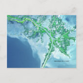 Briefkaart van de satelliet van de Mississippi (Voorkant)