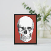 Briefkaart van de schedel (rood) (Staand voorkant)