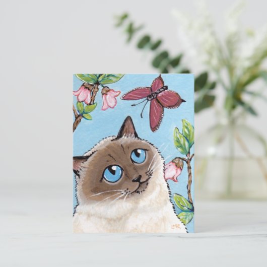 Briefkaart van de schilderkunst van Birman Cat en (Staand voorkant)