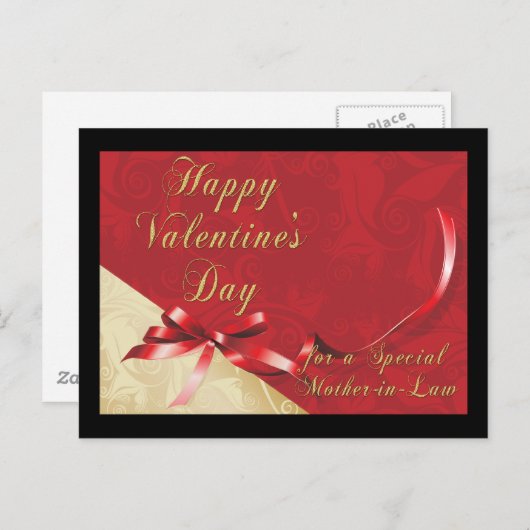 Briefkaart van de schoonmoeder van de Valentijn (Voorkant / Achterkant)