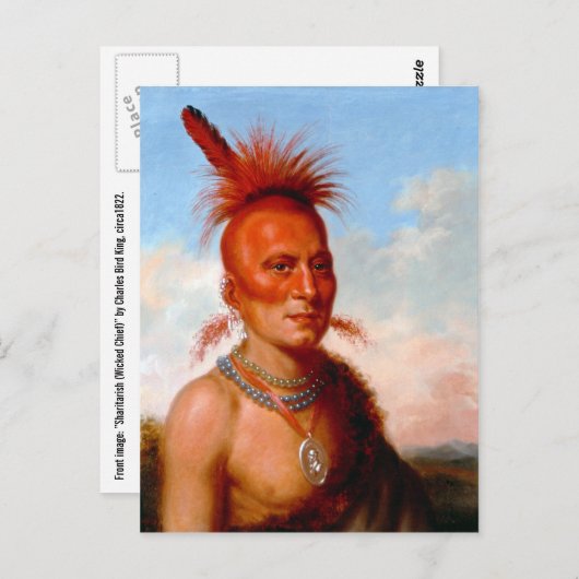 Briefkaart van de "schopte chef" van koning (Voorkant / Achterkant)