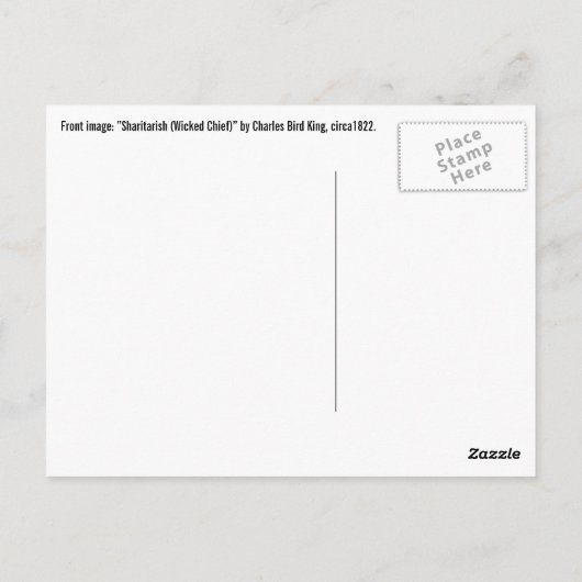 Briefkaart van de "schopte chef" van koning (Achterkant)