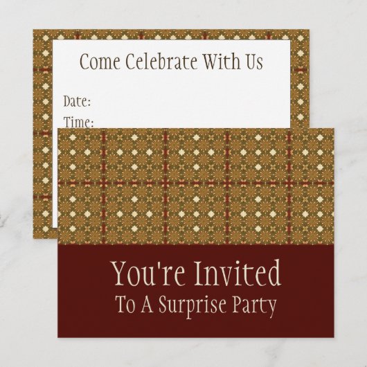 Briefkaart van de secundaire uitnodiging (Voorkant / Achterkant)