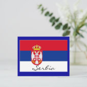 Briefkaart van de Servische vlag (Staand voorkant)