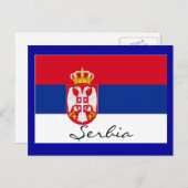 Briefkaart van de Servische vlag (Voorkant / Achterkant)