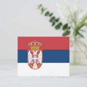 Briefkaart van de Servische vlag (Staand voorkant)