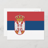 Briefkaart van de Servische vlag (Voorkant / Achterkant)
