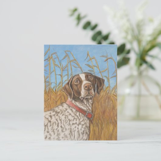 Briefkaart van de shorthair Pointer Dog Art (Staand voorkant)