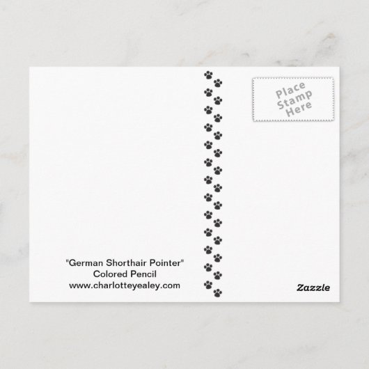Briefkaart van de shorthair Pointer Dog Art (Achterkant)