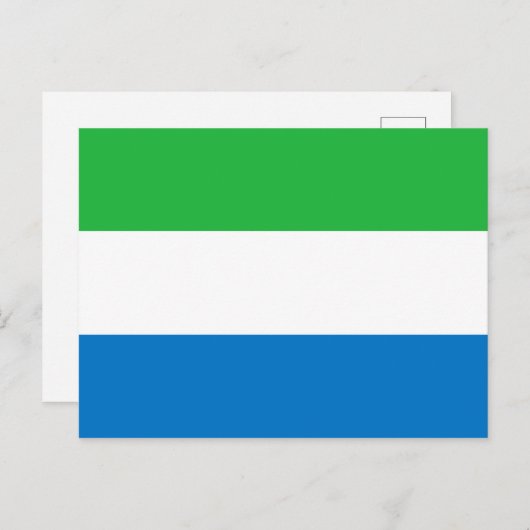 Briefkaart van de Sierra Leone-vlag (Voorkant / Achterkant)