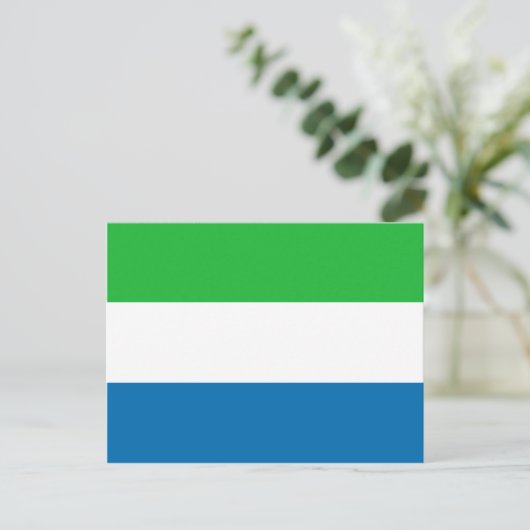 Briefkaart van de Sierra Leone-vlag (Staand voorkant)
