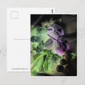 Briefkaart van de Sjabloon van eierplanten en radi (Voorkant / Achterkant)