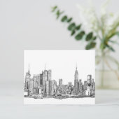 Briefkaart van de skyline van New York (Staand voorkant)