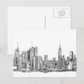 Briefkaart van de skyline van New York (Voorkant / Achterkant)