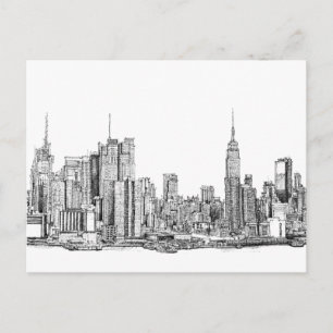 Briefkaart van de skyline van New York