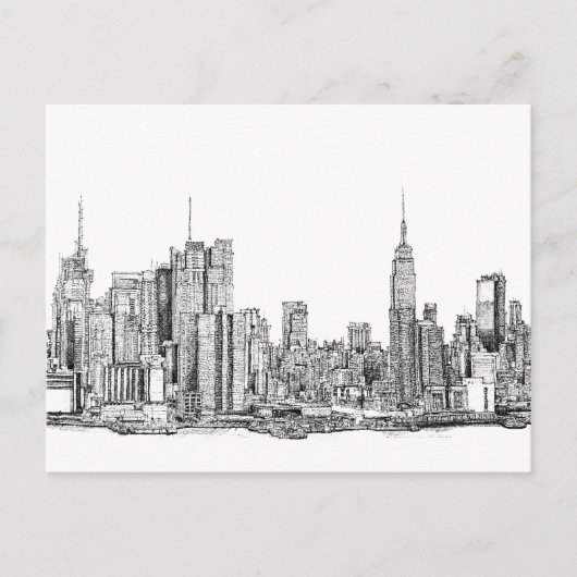 Briefkaart van de skyline van New York (Voorkant)