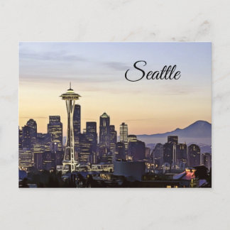 Briefkaart van de skyline van Seattle
