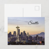 Briefkaart van de skyline van Seattle (Voorkant / Achterkant)