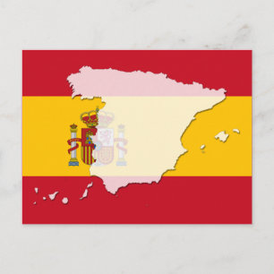 Briefkaart van de Spaanse vlag