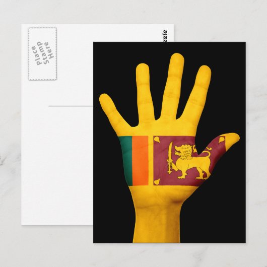 Briefkaart van de Sri Lankaanse vlag (Voorkant / Achterkant)