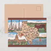  Briefkaart van de staat Texas (Voorkant / Achterkant)