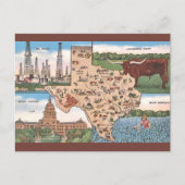 Briefkaart van de staat Texas (Voorkant)