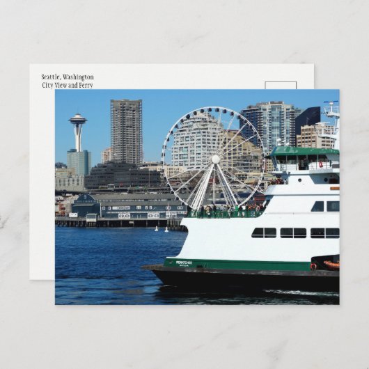 Briefkaart van de staat Washington - Seattle en Fe (Voorkant / Achterkant)
