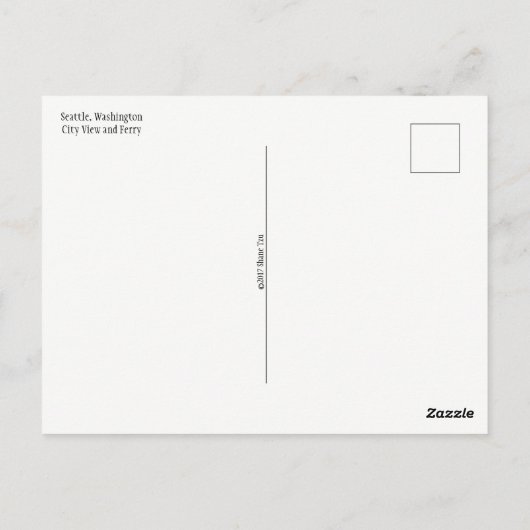 Briefkaart van de staat Washington - Seattle en Fe (Achterkant)