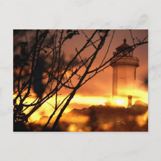 Briefkaart van de staat Washington - vuurtoren op