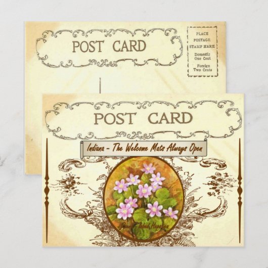 Briefkaart van de staatsvloot van Indiana (Voorkant / Achterkant)