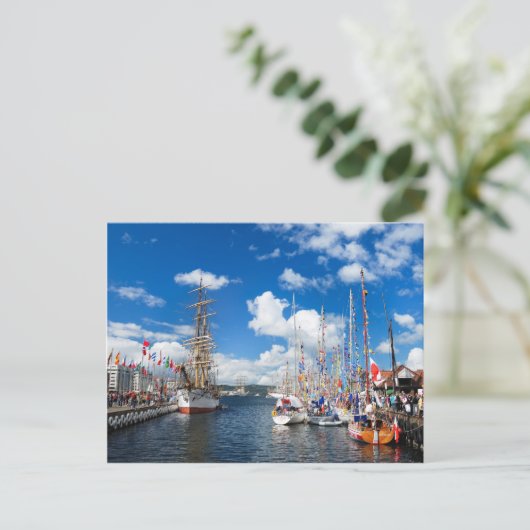 Briefkaart van de stad Bergen (Staand voorkant)