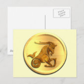 Briefkaart van de steenbokdierenriem (Voorkant / Achterkant)