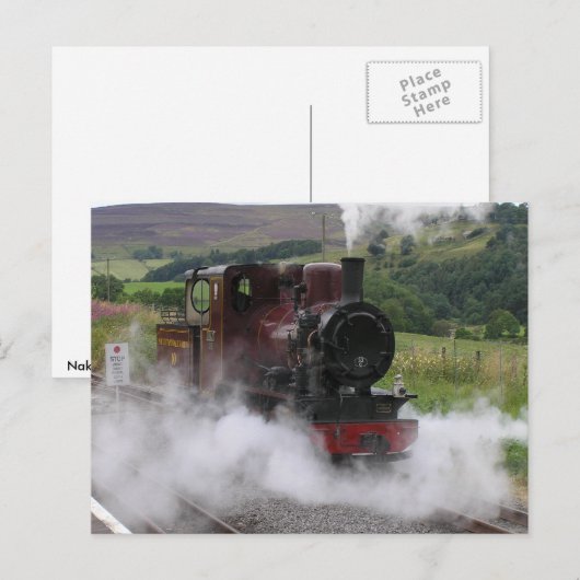 Briefkaart van de stoomtrein (Voorkant / Achterkant)