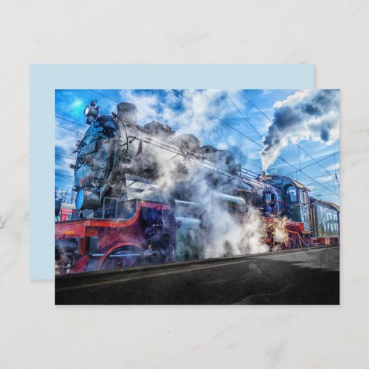 briefkaart van de stoomtrein (Voorkant / Achterkant)