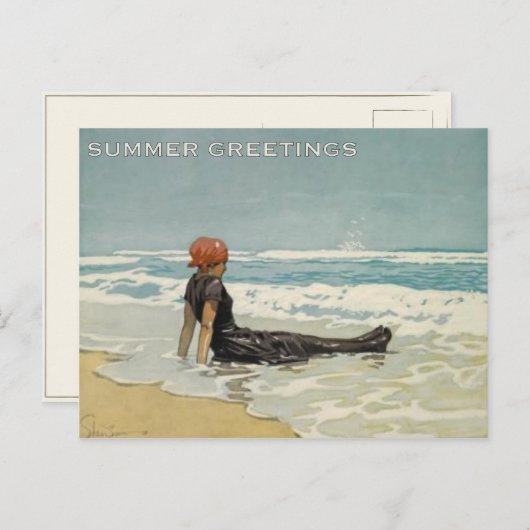 Briefkaart van de strand (Voorkant / Achterkant)