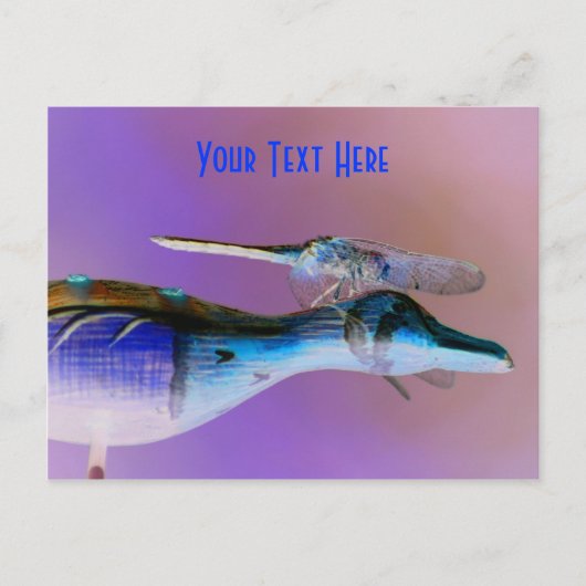 Briefkaart van de stromende dragonvlieg (Voorkant)