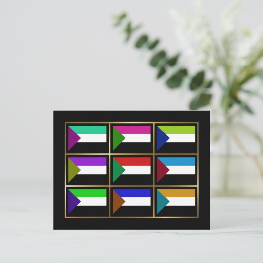 Briefkaart van de Sudanese multihue-vlaggen (Staand voorkant)