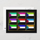 Briefkaart van de Sudanese multihue-vlaggen (Voorkant / Achterkant)
