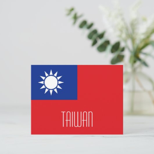 Briefkaart van de Taiwanese vlag (Staand voorkant)