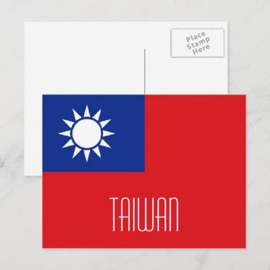 Briefkaart van de Taiwanese vlag (Voorkant / Achterkant)