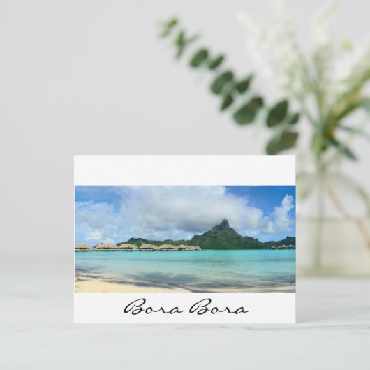 Briefkaart van de tekst van de tekst van Bora Bora (Staand voorkant)