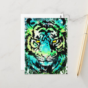 Briefkaart van de tijger - kleurrijk Briefkaart va