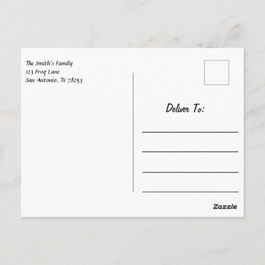 Briefkaart van de tijgerbeen-apen (Achterkant)