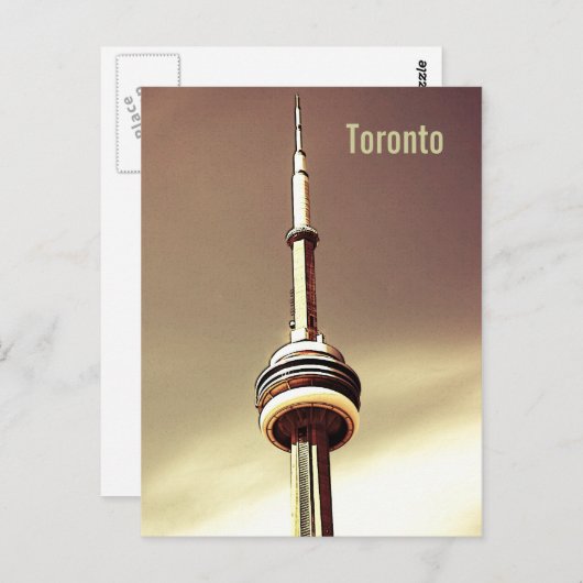 Briefkaart van de toronto CN-toren (Voorkant / Achterkant)