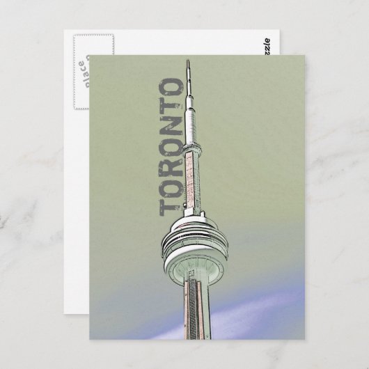 Briefkaart van de toronto CN-toren (Voorkant / Achterkant)