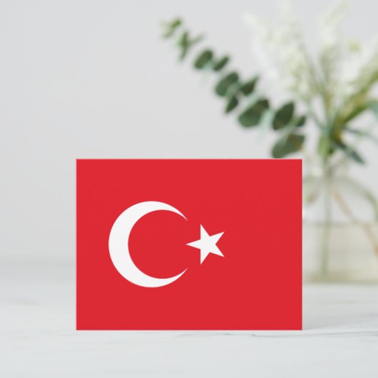 Briefkaart van de Turkse vlag (Staand voorkant)